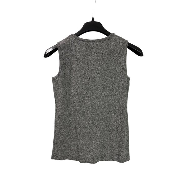 Rafaella Sleeveless Gray Top Studded Scoop Neckline Size M Tank Top - Picture 2 of 4